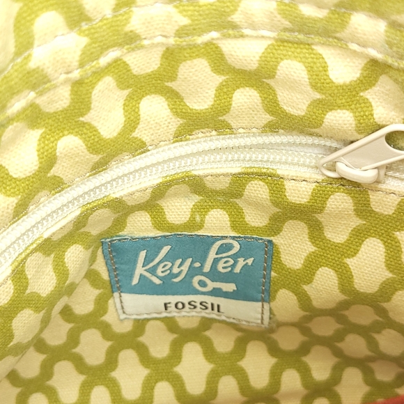 Fossil Key Per Colorful Coated Canvas Crossbody Bag Shoulder Purse Floral Print - Picture 5 of 7